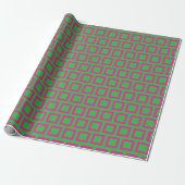Retro Pink Green Geometric Mitte Jahrhundert Moder Geschenkpapier (Ungerollt)