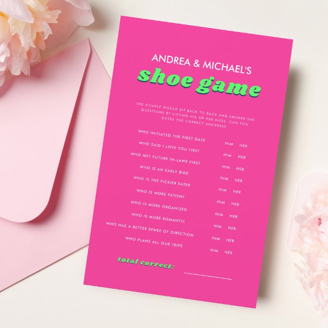 Retro Pink & Green Groovy Wedding Shoe Game (Von Creator hochgeladen)