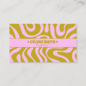 Retro Pink Green Monochrome Boho Groovy Trendy  Visitenkarte (Vorderseite)