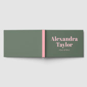 Retro Pink Green Niedlich Ästhetik Custom Abschlus Gästebuch (Voll)