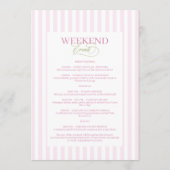 Retro Pink Green Palm Beach Bachelorette Itinerary Einladung (Rückseite)