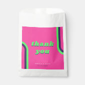 Retro Pink & Green Verlobung Vielen Dank für Ihre  Geschenktütchen (Vorderseite)