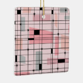 Retro Pink Grid und Sternexplosionen Weihnachtssch Keramikornament (Rechts)