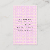 Retro Pink Groovy Beauty Salon Visitenkarte (Rückseite)