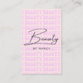 Retro Pink Groovy Beauty Salon Visitenkarte (Vorderseite)