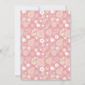 Retro Pink Groovy Checkered Hippie Disco Geburtsta Einladung (Rückseite)