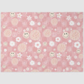 Retro Pink Groovy Checkered Hippie Muster Seidenpapier (Vorderseite)