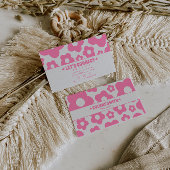 Retro Pink Groovy Floral Boho Girly Unique Trendy Visitenkarte