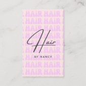 Retro Pink Groovy Hairstylist Visitenkarte (Vorderseite)