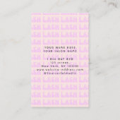 Retro Pink Groovy Lashes Business Card Visitenkarte (Rückseite)