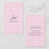 Retro Pink Groovy Lashes Business Card Visitenkarte (Vorne/Hinten)
