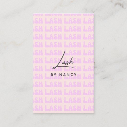 Retro Pink Groovy Lashes Business Card Visitenkarte (Vorderseite)