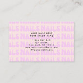 Retro Pink Groovy Nails Muster Visitenkarte (Rückseite)