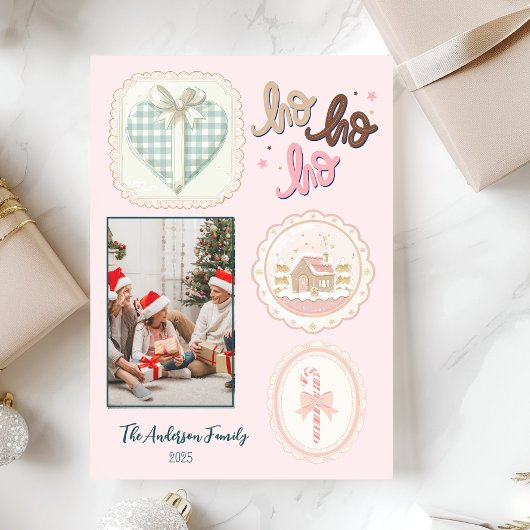 Retro Pink Grüne Weihnachten
