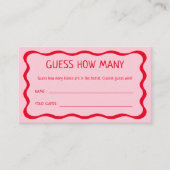 Retro Pink Guess Wie viele Kisses Game Begleitkarte (Vorderseite)