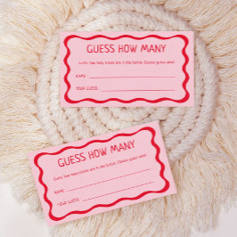 Retro Pink Guess Wie viele Kisses Game Begleitkarte