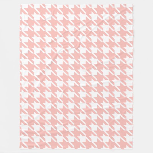 Retro Pink Hahnentrittmuster Fleece Blanket Gesche (Vorderseite)