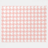 Retro Pink Hahnentrittmuster Fleece Blanket Gesche (Vorderseite (Horizontal))