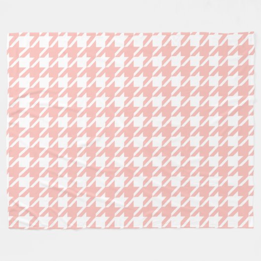 Retro Pink Hahnentrittmuster Fleece Blanket Gesche (Vorderseite (Horizontal))