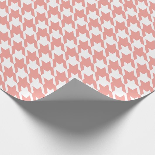 Retro-Pink-Hahnentrittmuster-Wrapping-Papier Geschenkpapier (Ecke)