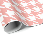 Retro-Pink-Hahnentrittmuster-Wrapping-Papier Geschenkpapier (Rolleneckpunkt)