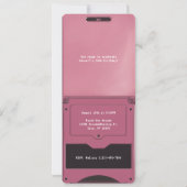 Retro Pink Handheld Gaming II Birthday Invitation Einladung (Rückseite)