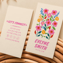 Retro Pink handschriftlich Gezeichnet florale Girl