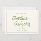 Retro Pink Handwriting Wedding Save the Date Invit Einladung (Vorderseite)