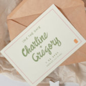 Retro Pink Handwriting Wedding Save the Date Invit Einladung