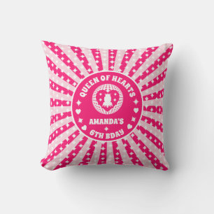 Retro Pink Herz Dame Geburtstag Kissen