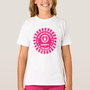 Retro Pink Herz-Königin Geburtstag T-Shirt