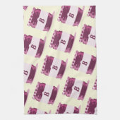 Retro Pink Jelly Jar Canning Pattern mit Monogramm Geschirrtuch (Vertikal)