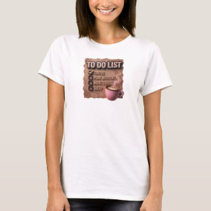Retro Pink KAFFEE SPIEL MIT KATZE Visuelles Design T-Shirt