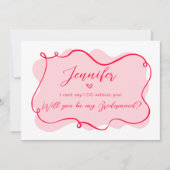 Retro-Pink-Karte mit roter und roter Ringbuchse Einladung (Vorderseite)