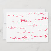 Retro-Pink-Karte mit roter und roter Ringbuchse Einladung (Rückseite)