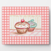Retro Pink Küche Cupcake Art Fotoplatte (Vorderseite)