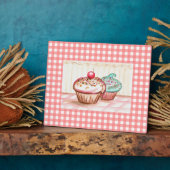 Retro Pink Küche Cupcake Art Fotoplatte (Seite)