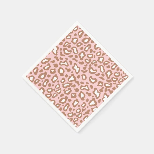 Retro Pink Leopard Animal Print Partys Napkins Serviette (Ecke)