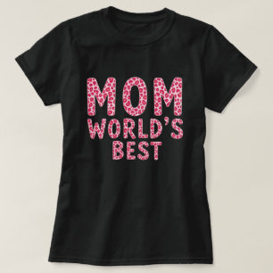 Retro Pink Leopard "Die beste Mama der Welt" T-Shi T-Shirt