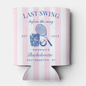 Retro Pink Letzte Swing vor dem Ring Tennis Bach Dosenkühler (Rückseite)