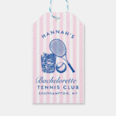 Retro Pink Letzte Swing vor dem Ring Tennis Bach Geschenkanhänger (Rückseite)