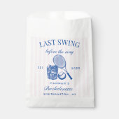 Retro Pink Letzte Swing vor dem Ring Tennis Bach Geschenktütchen (Vorderseite)