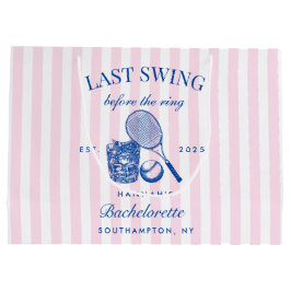 Retro Pink Letzte Swing vor dem Ring Tennis Bach Große Geschenktüte