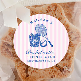 Retro Pink Letzte Swing vor dem Ring Tennis Bach Runder Aufkleber