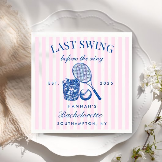 Retro Pink Letzte Swing vor dem Ring Tennis Bach Serviette