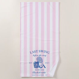 Retro Pink Letzte Swing vor dem Ring Tennis Bach Strandtuch