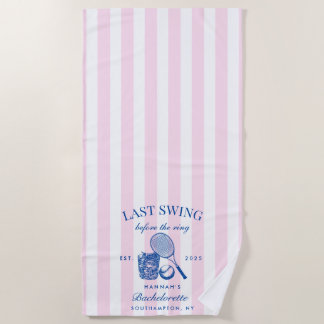 Retro Pink Letzte Swing vor dem Ring Tennis Bach Strandtuch