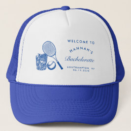 Retro Pink Letzte Swing vor dem Ring Tennis Bach Truckerkappe