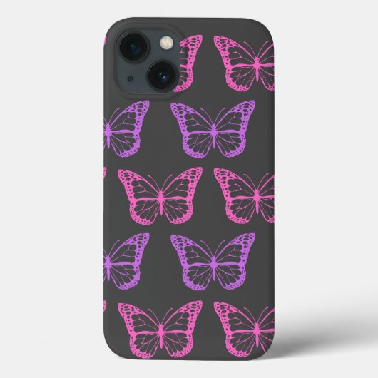 Retro Pink Lila Bläserschmetterling-Girl-Muster Case-Mate iPhone Hülle (Rückseite)