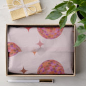 Retro Pink Lila Orange Balls mit Sternen Seidenpapier (Geschenk)